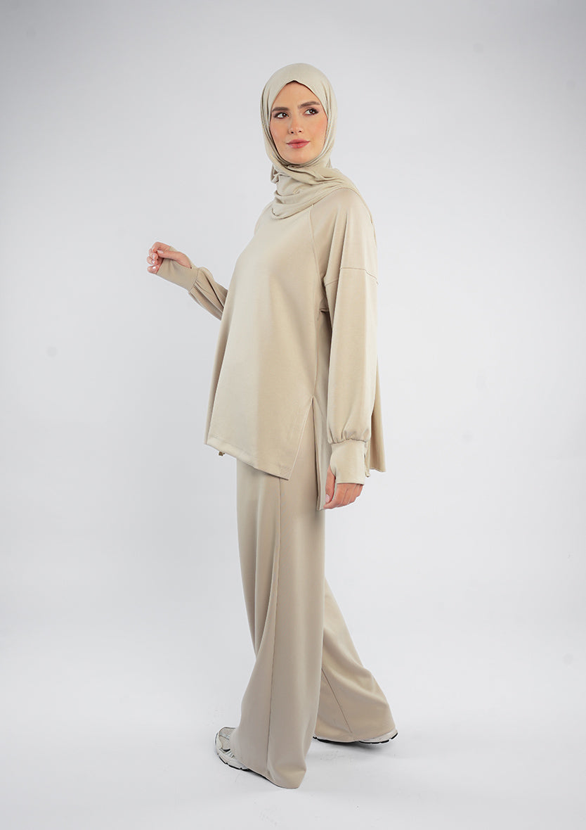 Women’s Modest Two-Piece Soft-Touch Modal Lounge Set – Relaxed Fit – Purple