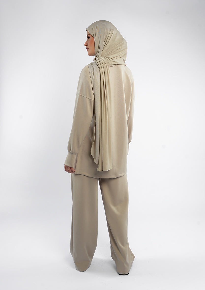 Women’s Modest Two-Piece Soft-Touch Modal Lounge Set – Relaxed Fit – Purple