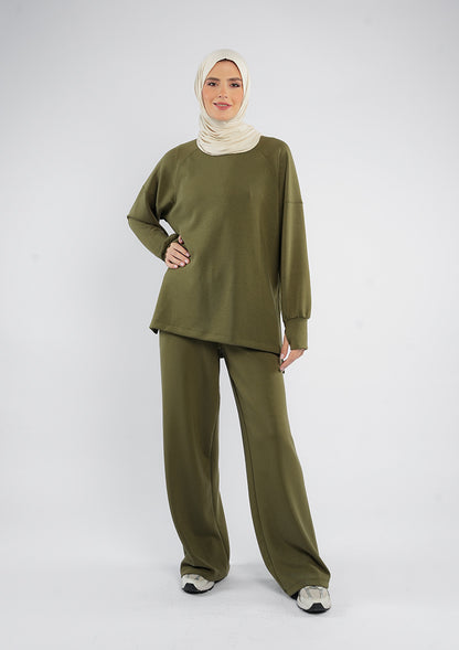 Women’s Modest Two-Piece Soft-Touch Modal Lounge Set – Relaxed Fit – Purple