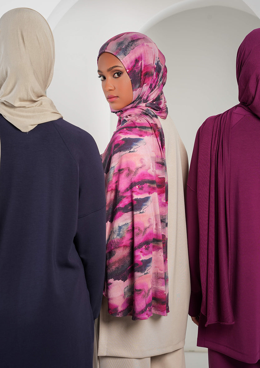 Women’s Modest Two-Piece Soft-Touch Modal Lounge Set – Relaxed Fit – Purple