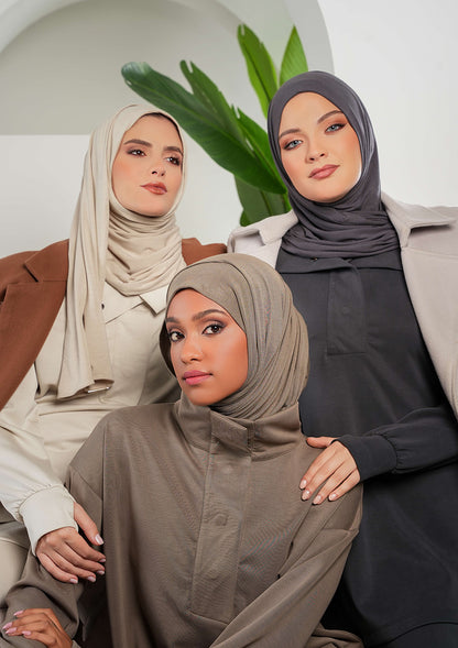 Women’s Modest Two-Piece Soft-Touch Modal Lounge Set – With Half Snap  – Wild Truffle