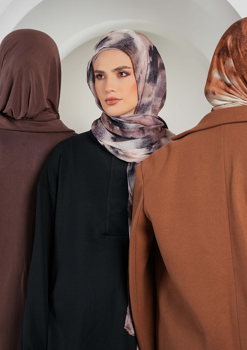 Women’s Modest Two-Piece Soft-Touch Modal Lounge Set – With Half Snap  – Wild Truffle