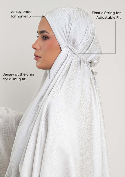 Monogram Gray-Women prayer set-Plain Jacquard Satin