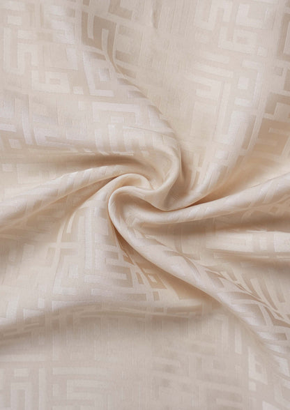 Monogram Beige-Women prayer set-Plain Jacquard Satin