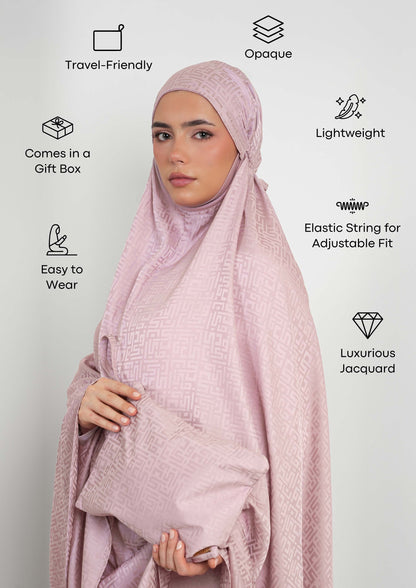 Monogram Lilac-Women prayer set-Plain Jacquard Satin
