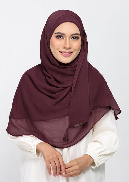 Fig - Plain Crinkled Chiffon
