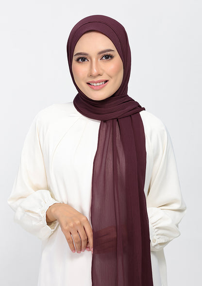 Fig - Plain Crinkled Chiffon