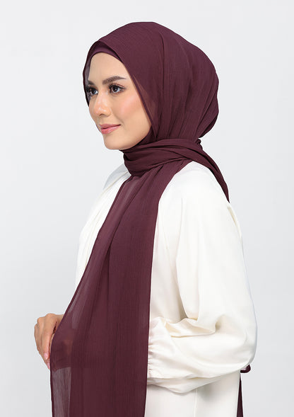 Fig - Plain Crinkled Chiffon