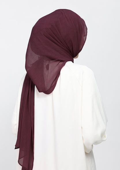 Fig - Plain Crinkled Chiffon