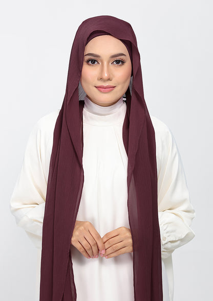 Fig - Plain Crinkled Chiffon