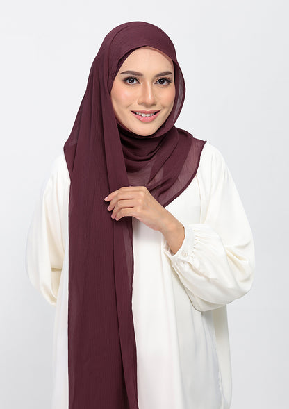 Fig - Plain Crinkled Chiffon