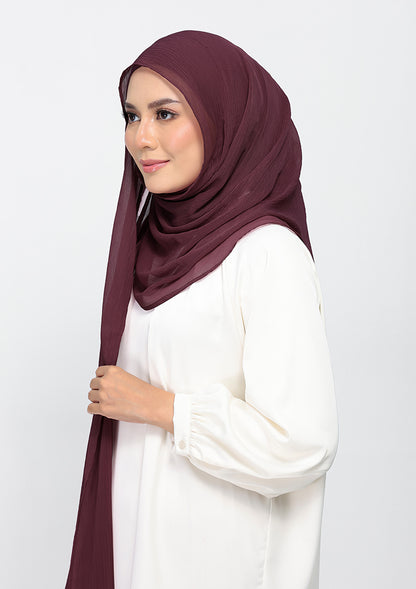 Fig - Plain Crinkled Chiffon