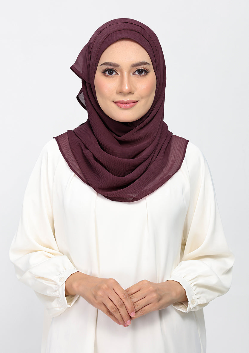 Fig - Plain Crinkled Chiffon