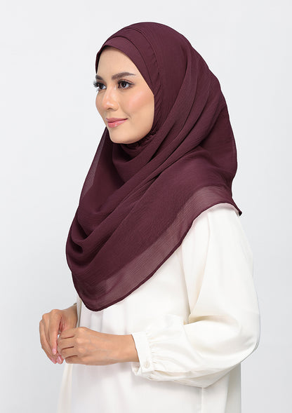 Fig - Plain Crinkled Chiffon