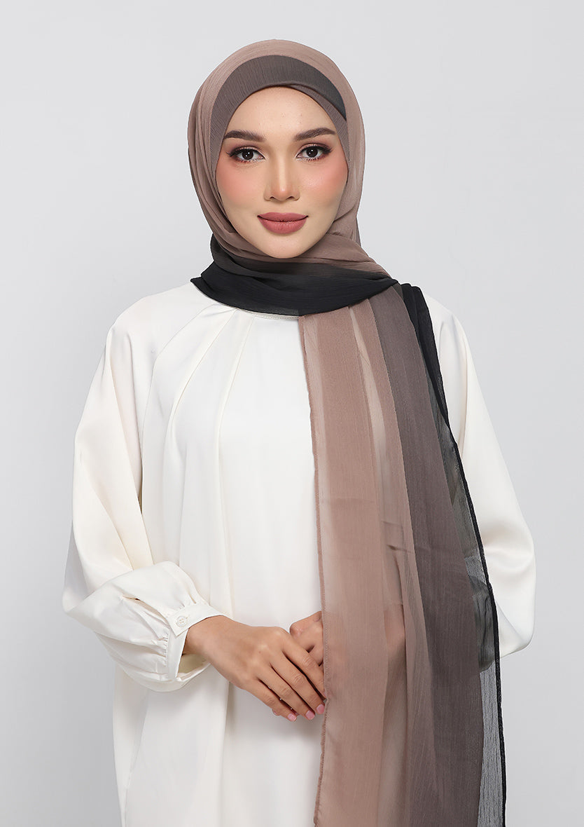 GreigeBlack -  Instant Hijab With Inner