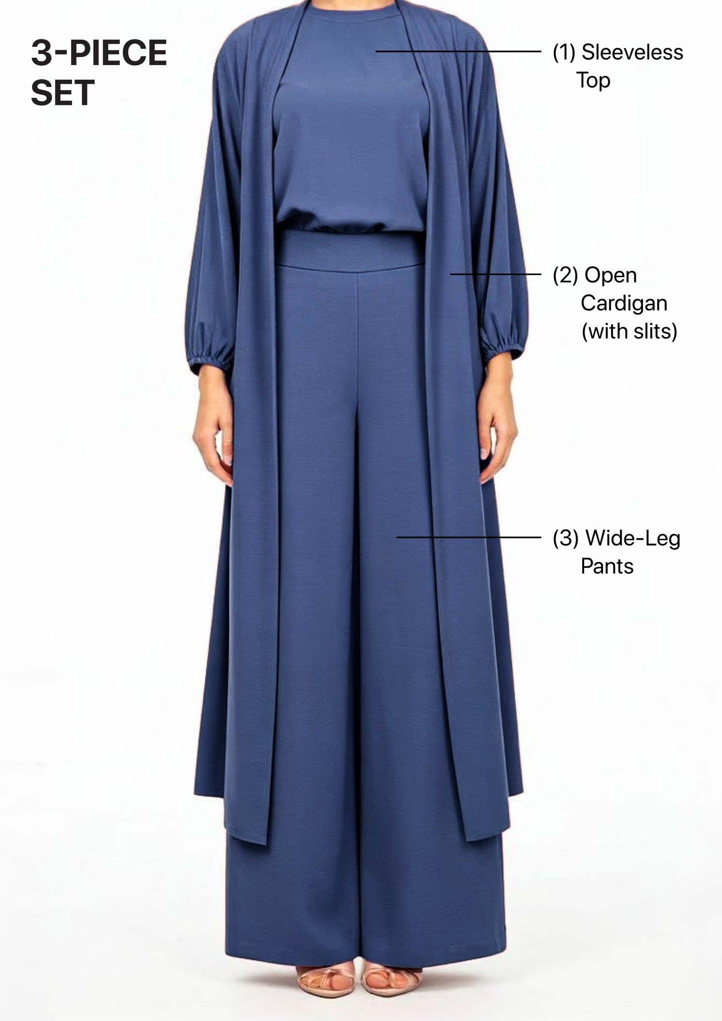 Denim - Haya 3 Piece Co-ord Set