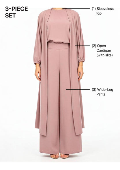 Pink - Haya 3 Piece Co-ord Set