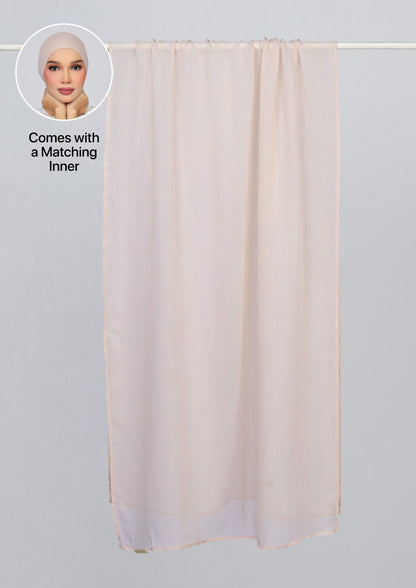 Nude - Modal Woven Shawl Set with Inner