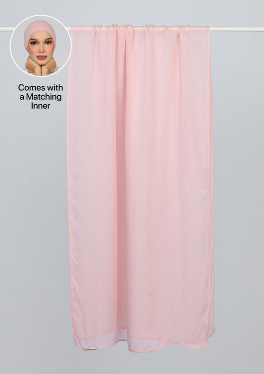 Dusty Pink - Modal Woven Shawl Set with Inner
