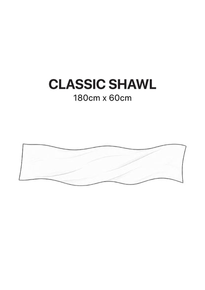 White - Modal Woven Shawl Set with Inner
