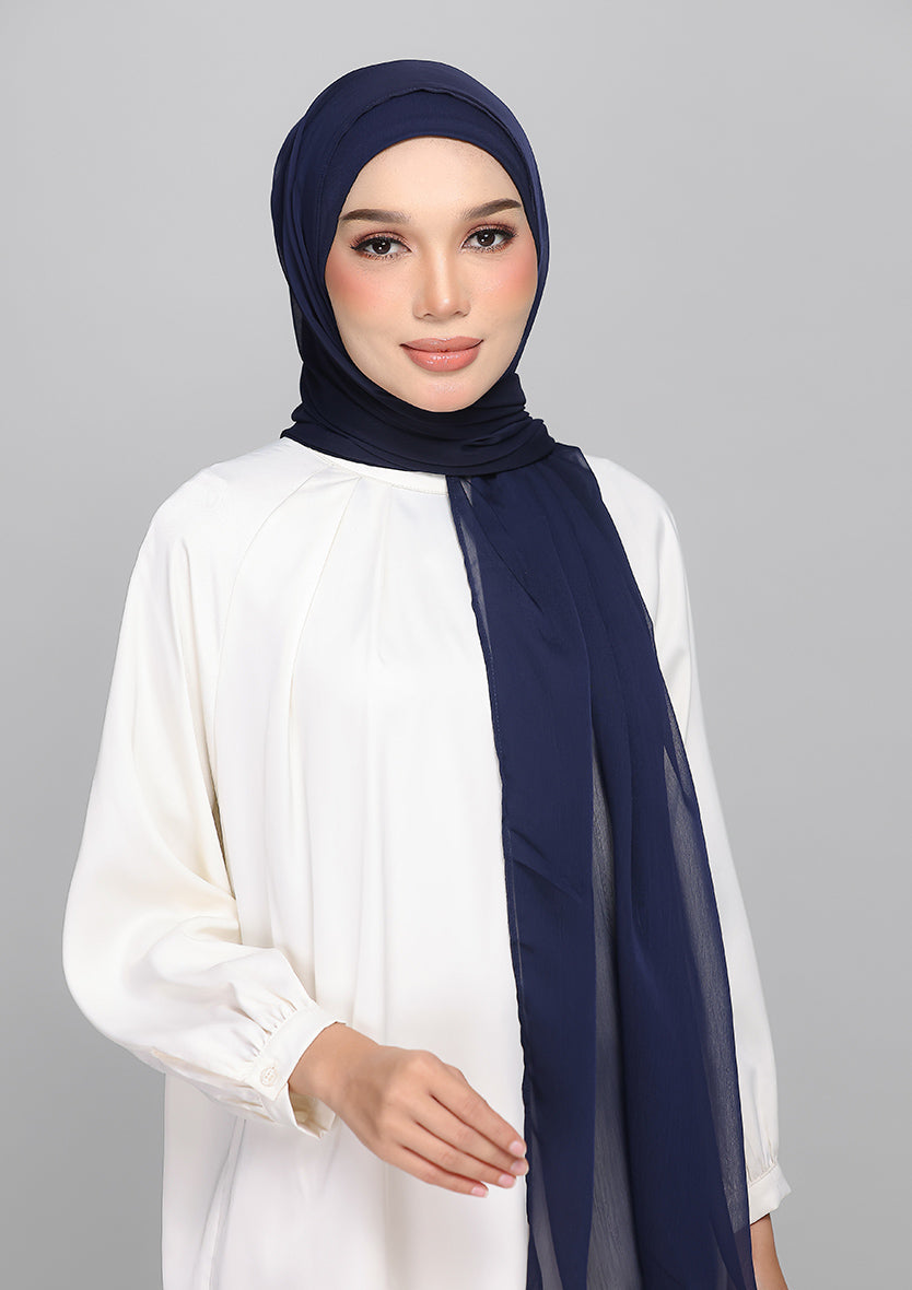 Navy blazer  - BASICS Plain Lite Chiffon