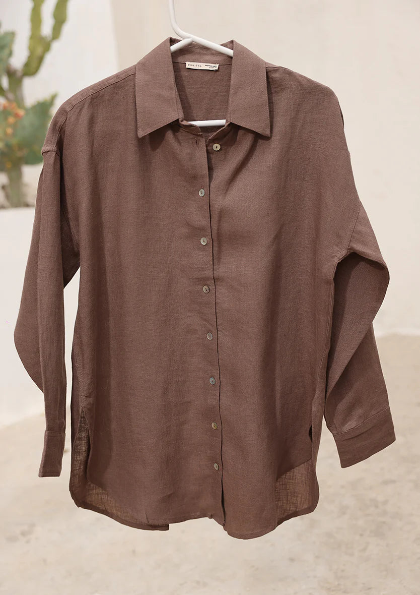 100% Italian Linen Co-ord Set - Taupe