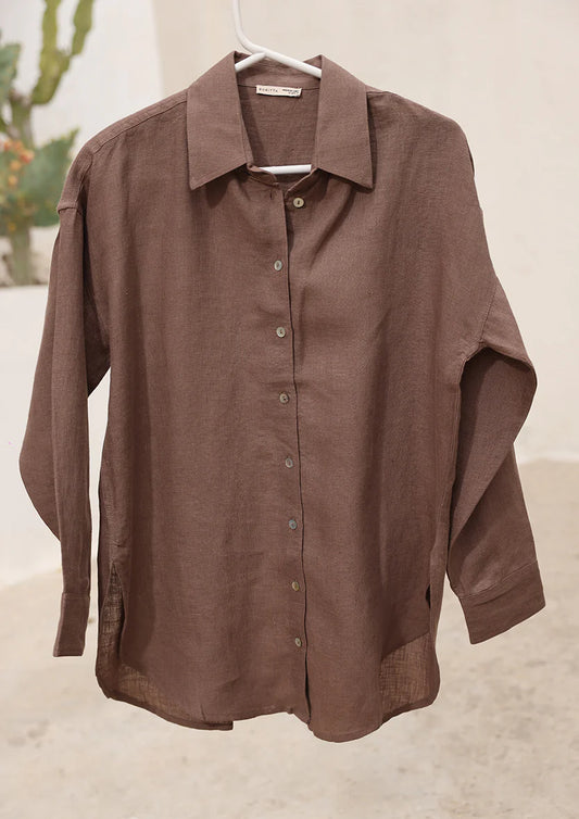 100% Italian Linen Co-ord Set - Taupe
