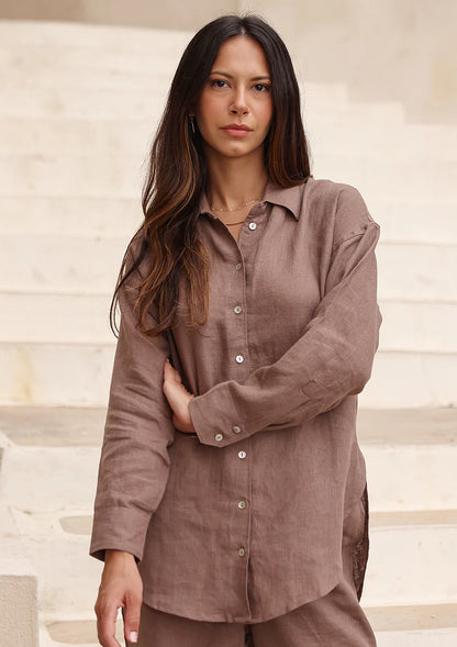 100% Italian Linen Co-ord Set - Taupe