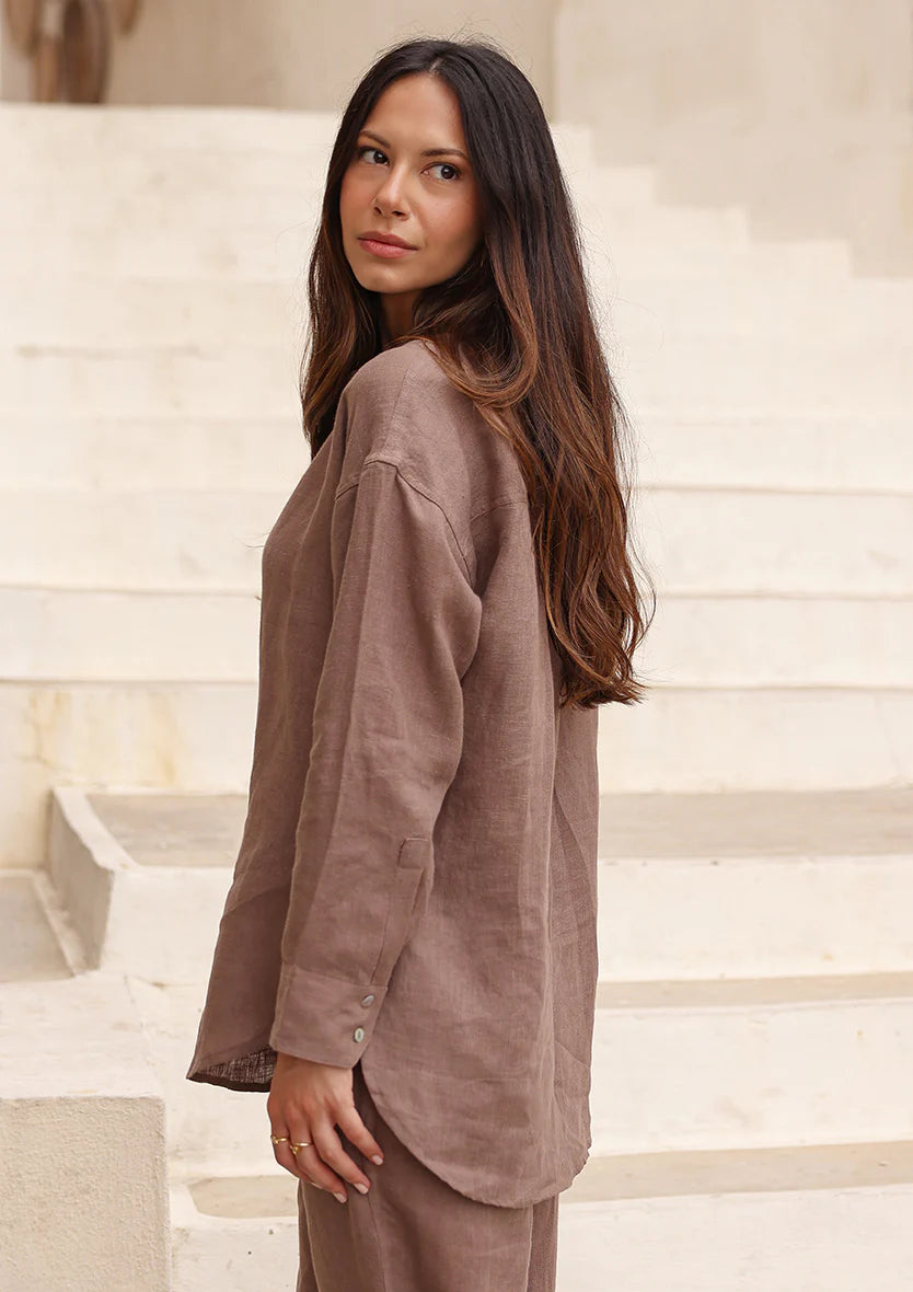 100% Italian Linen Co-ord Set - Taupe