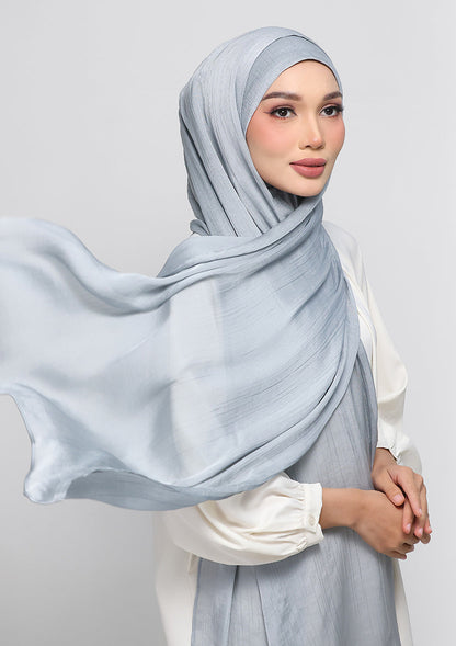 Platinum Satin Crinkled- Instant Hijab Set with Inner