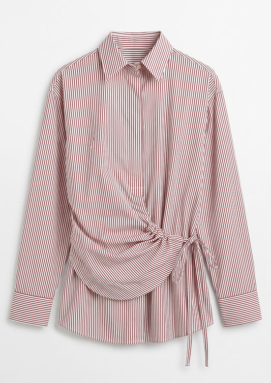 Tuscany Wrap Shirt - Red - 100% cotton