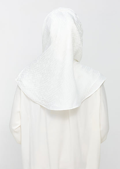 Jacquard White - Instant Hijab with Inner