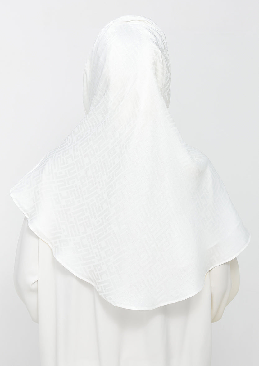 Jacquard White - Instant Hijab with Inner