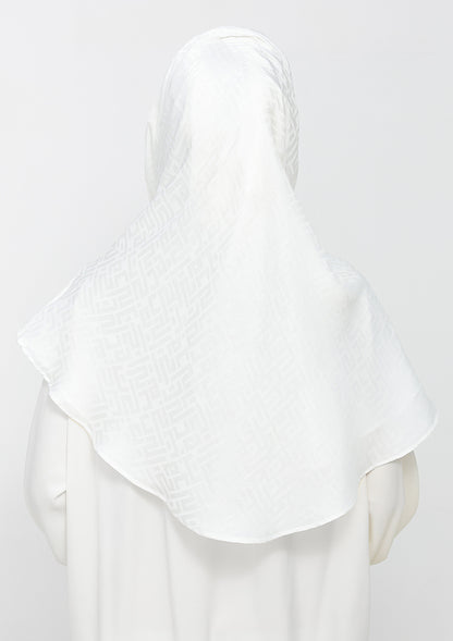 Jacquard White - Instant Hijab with Inner