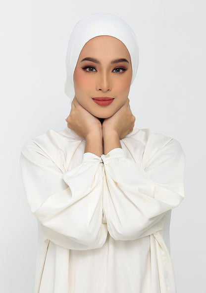 Jacquard White - Instant Hijab with Inner