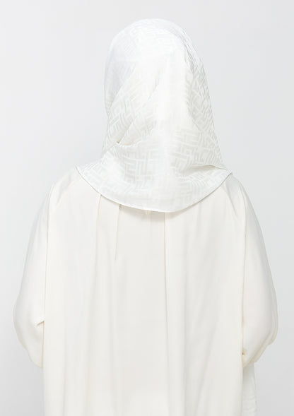 Jacquard White - Instant Hijab with Inner
