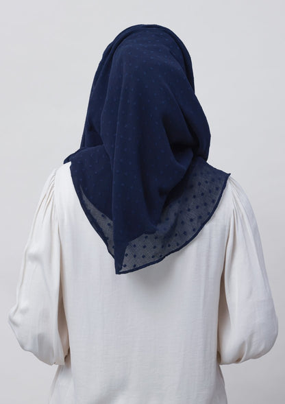 Captain Blue-Plain Mosaic Butti Chiffon - BOKITTA Hijab