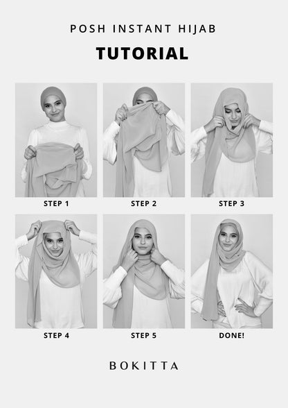 Granite-Plain Mosaic Butti Chiffon - BOKITTA Hijab